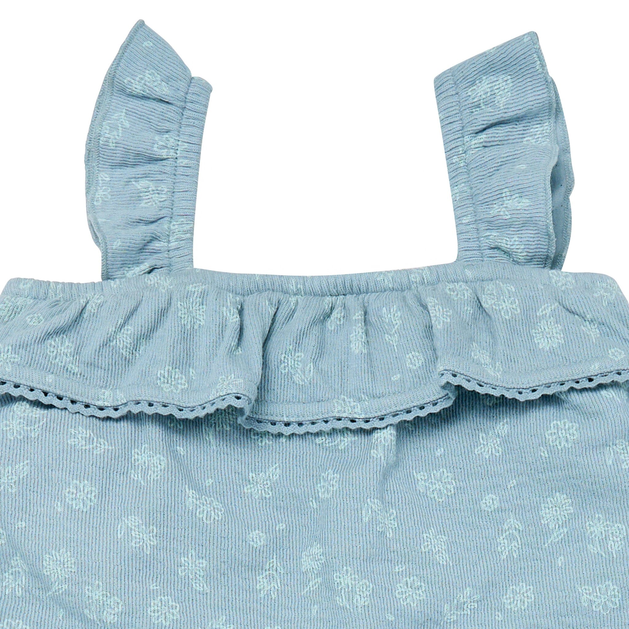 2-Piece Infant & Toddler Girls Teal Floral Top and Shorts Set - Image 5
