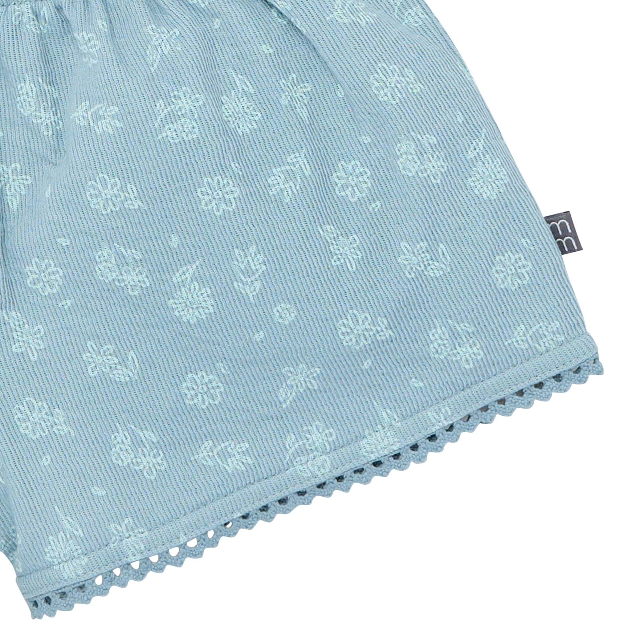 2-Piece Infant & Toddler Girls Teal Floral Top and Shorts Set - Image 9