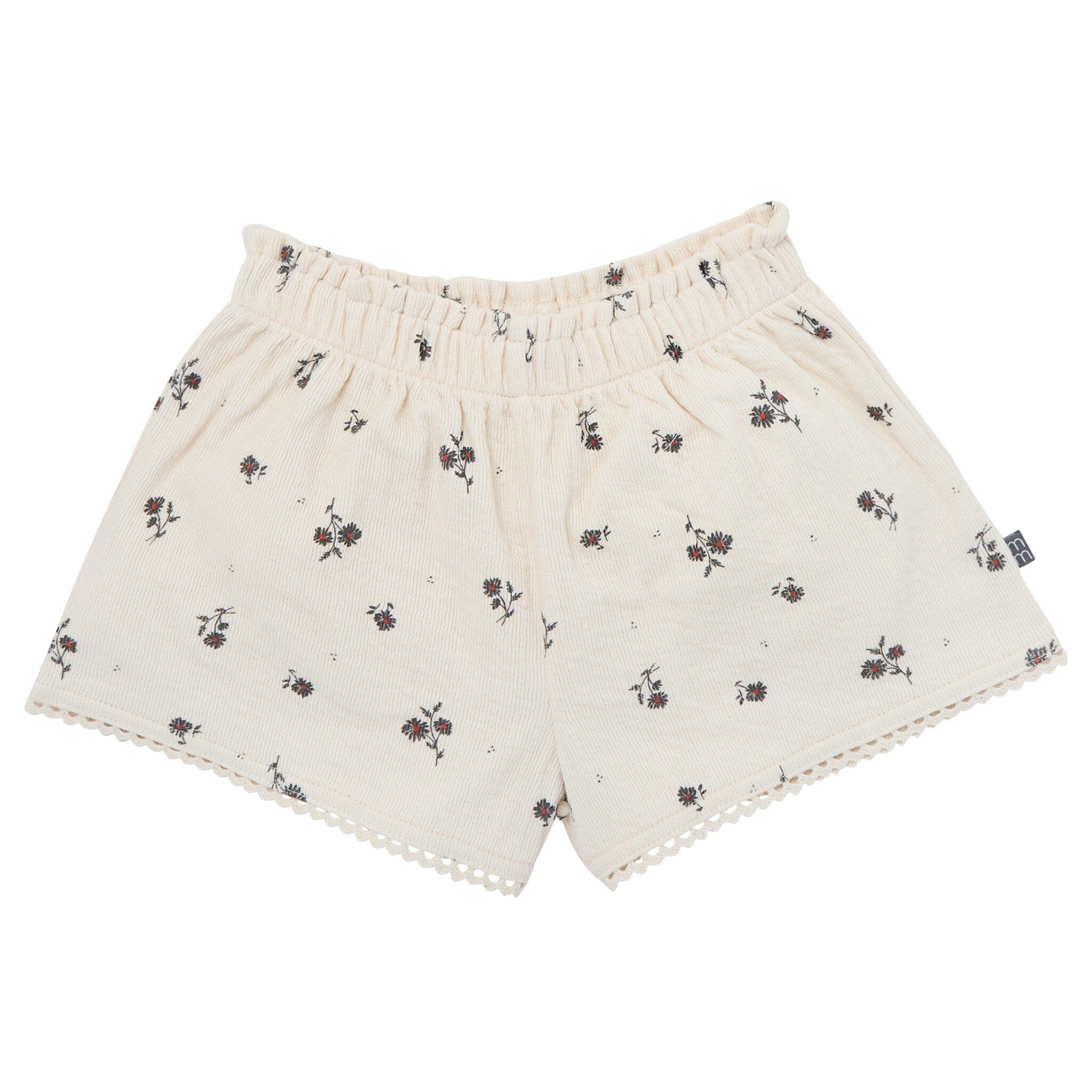 2-Piece Infant & Toddler Girls Beige Floral Top and Shorts Set - Image 5