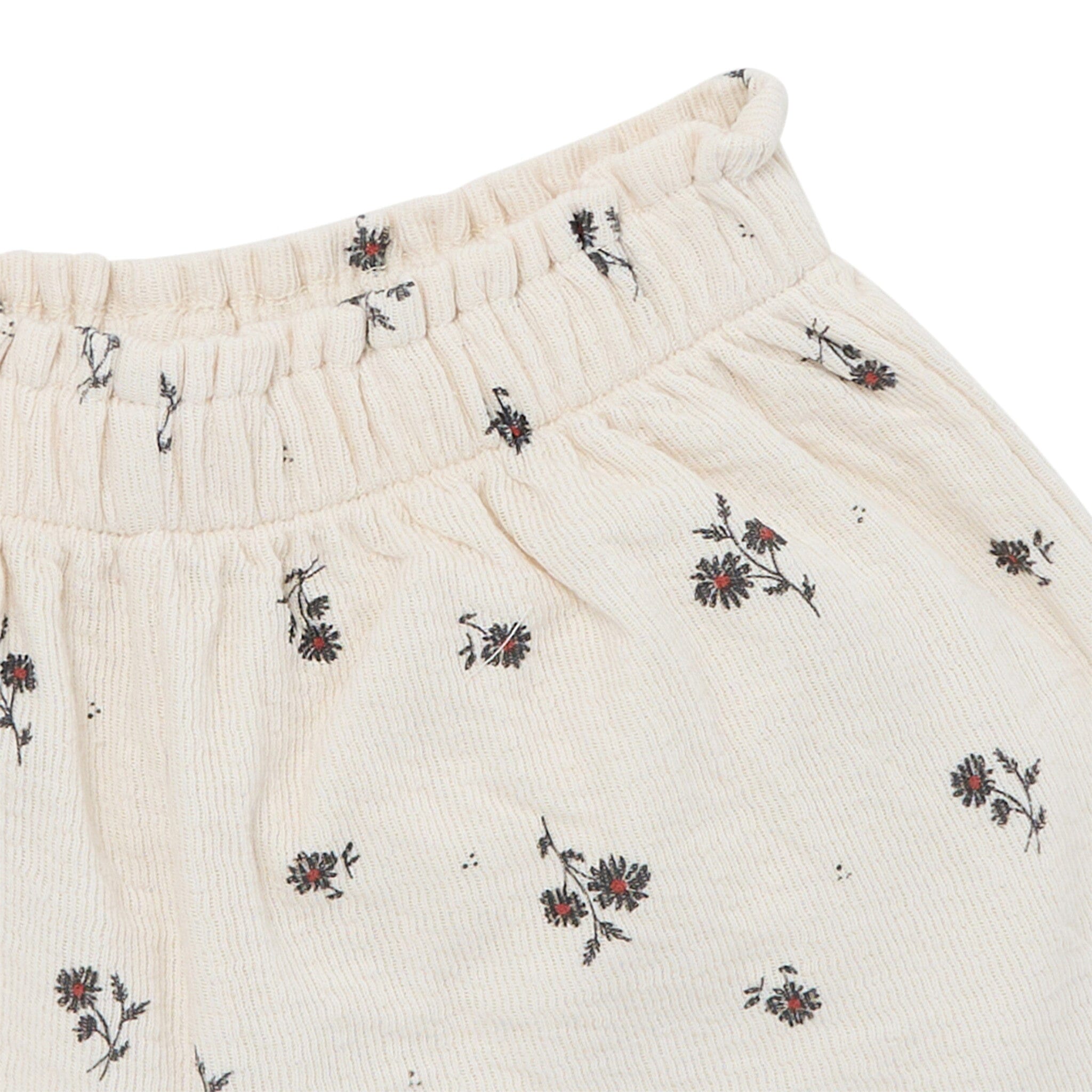 2-Piece Infant & Toddler Girls Beige Floral Top and Shorts Set - Image 6