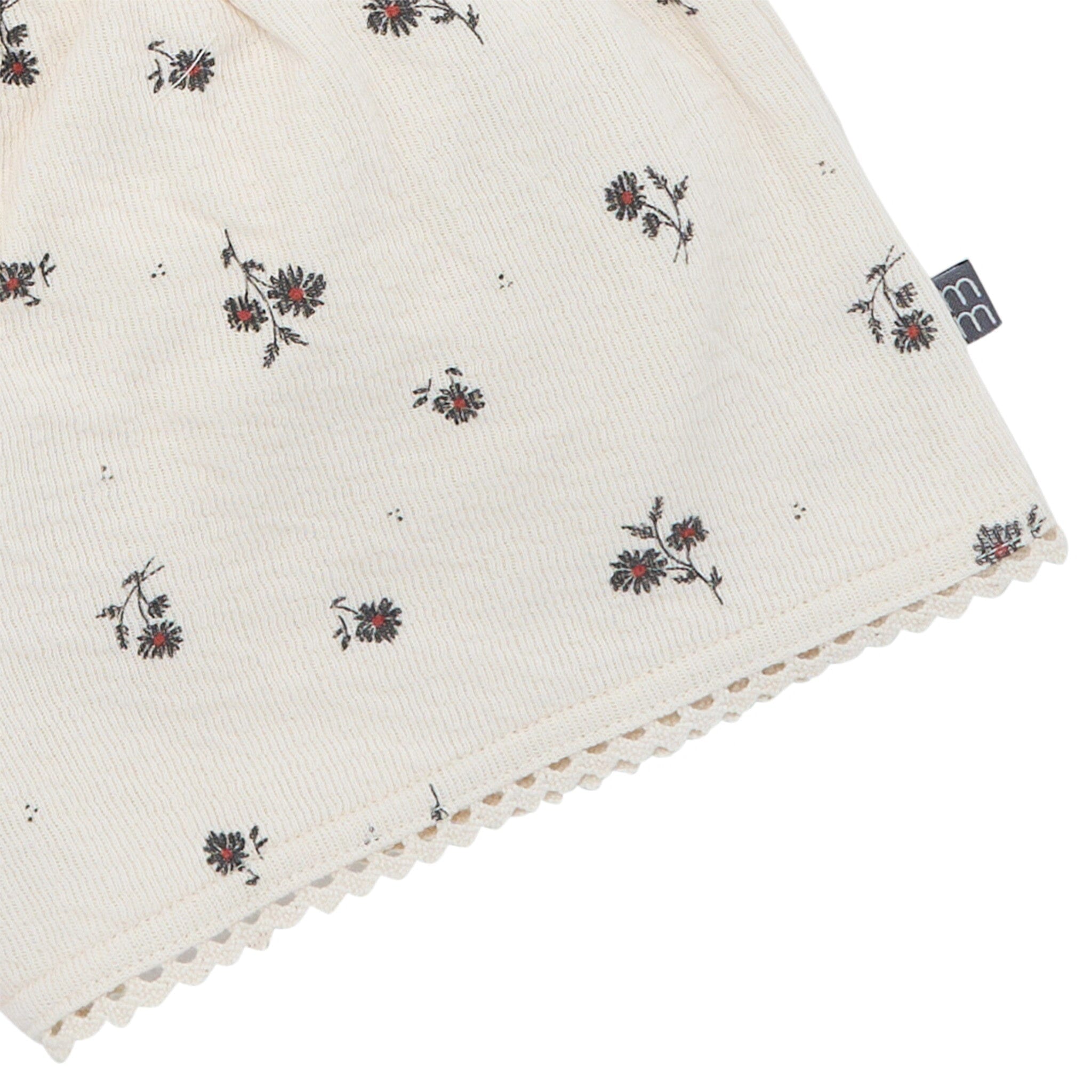 2-Piece Infant & Toddler Girls Beige Floral Top and Shorts Set - Image 7