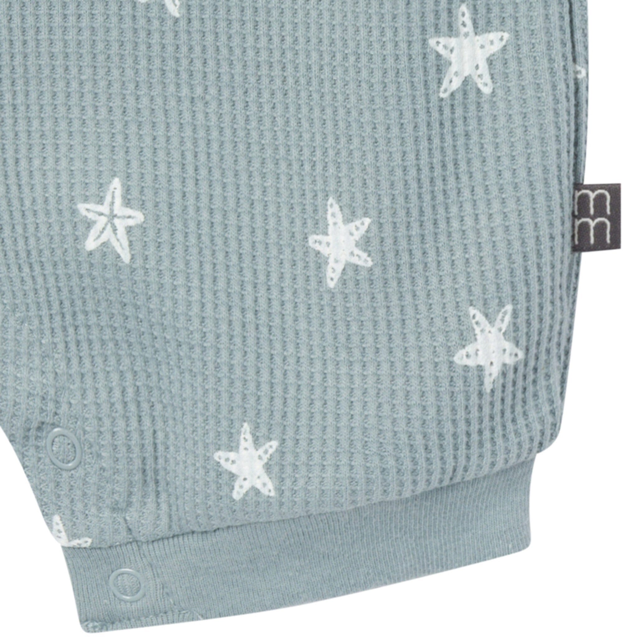 Baby Boys Teal Starfish Sleeveless Romper - Image 6