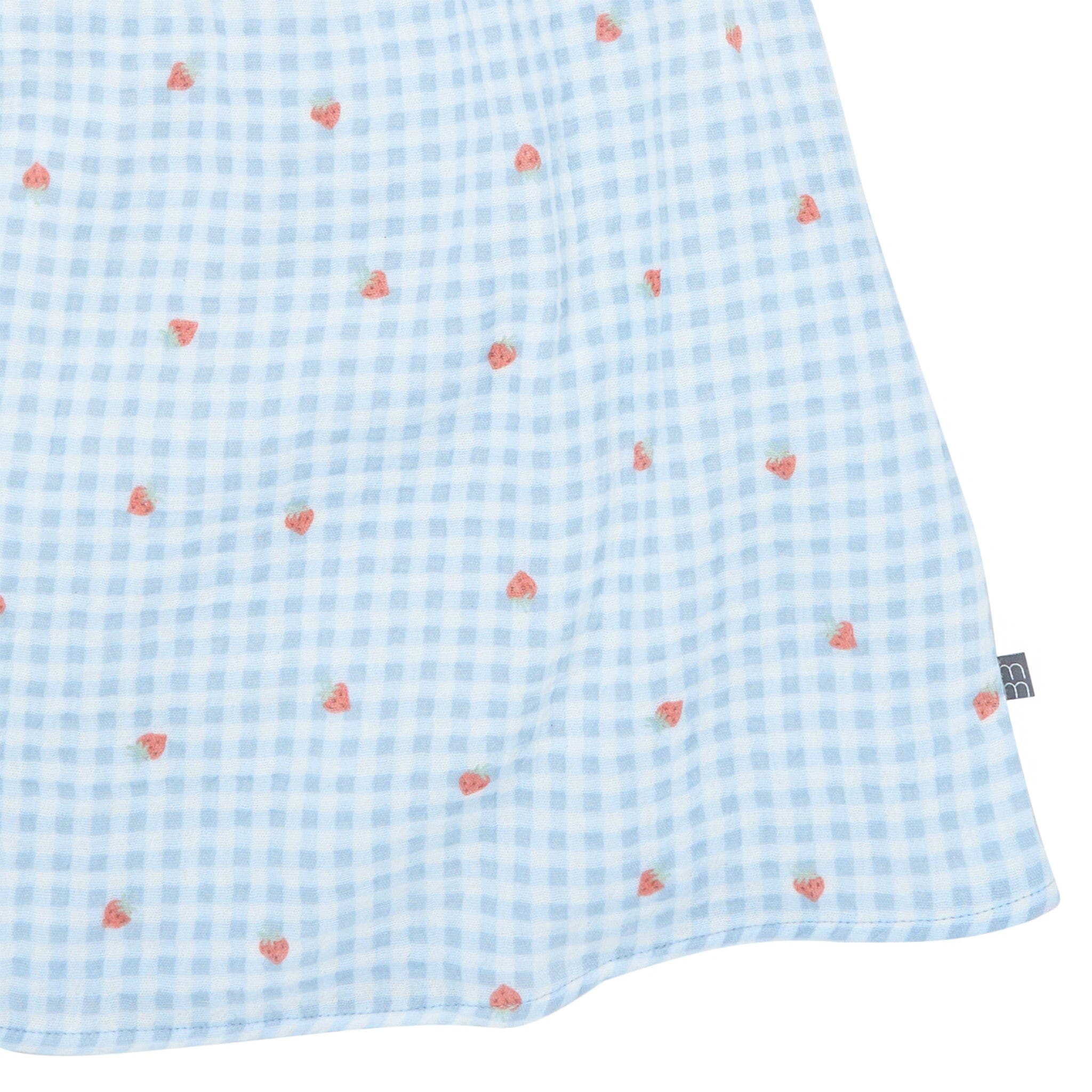 Infant & Toddler Girls Strawberry Gingham Puff Sleeve Dress - Image 3